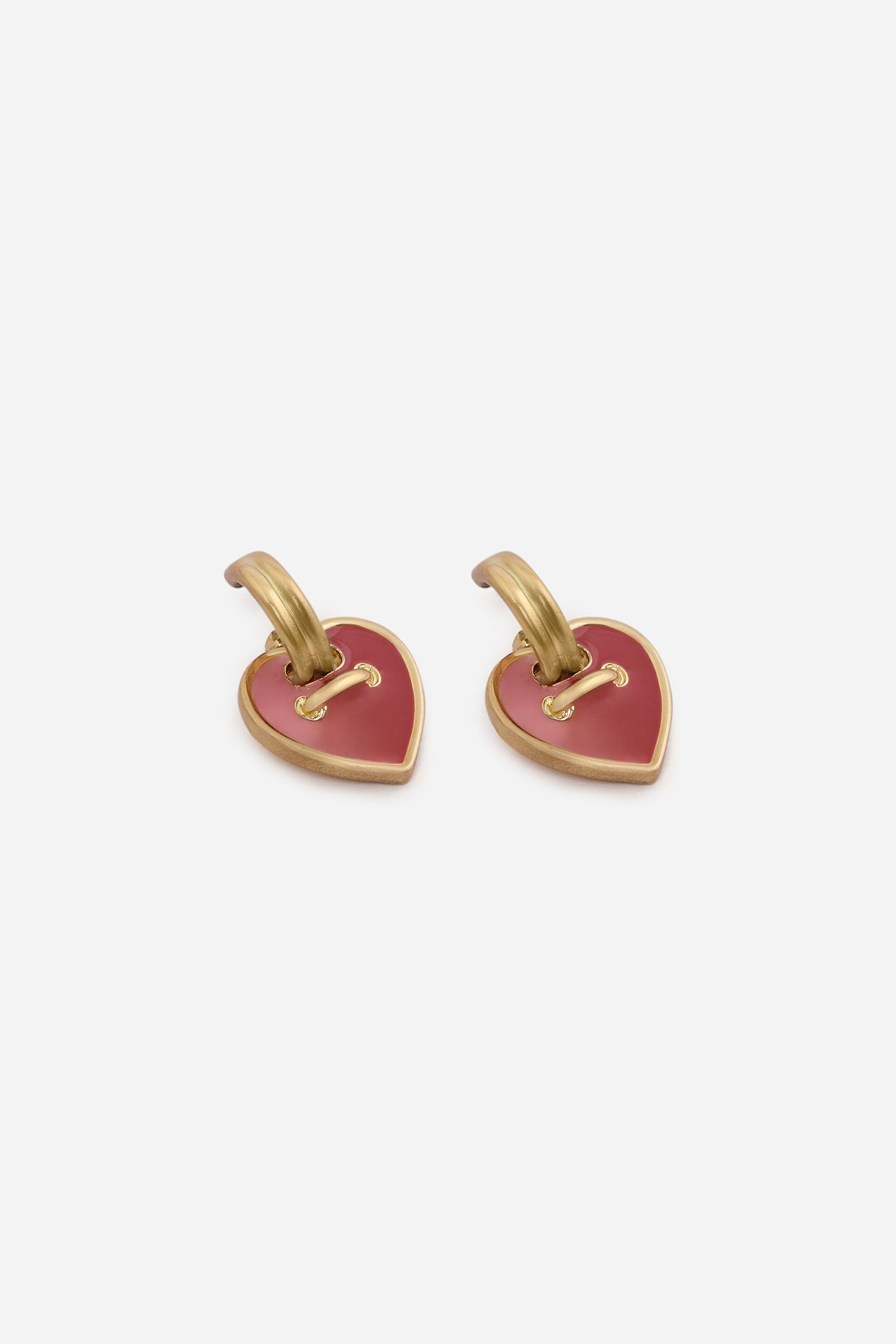 Pink Heart Stitch Earrings, , image 2